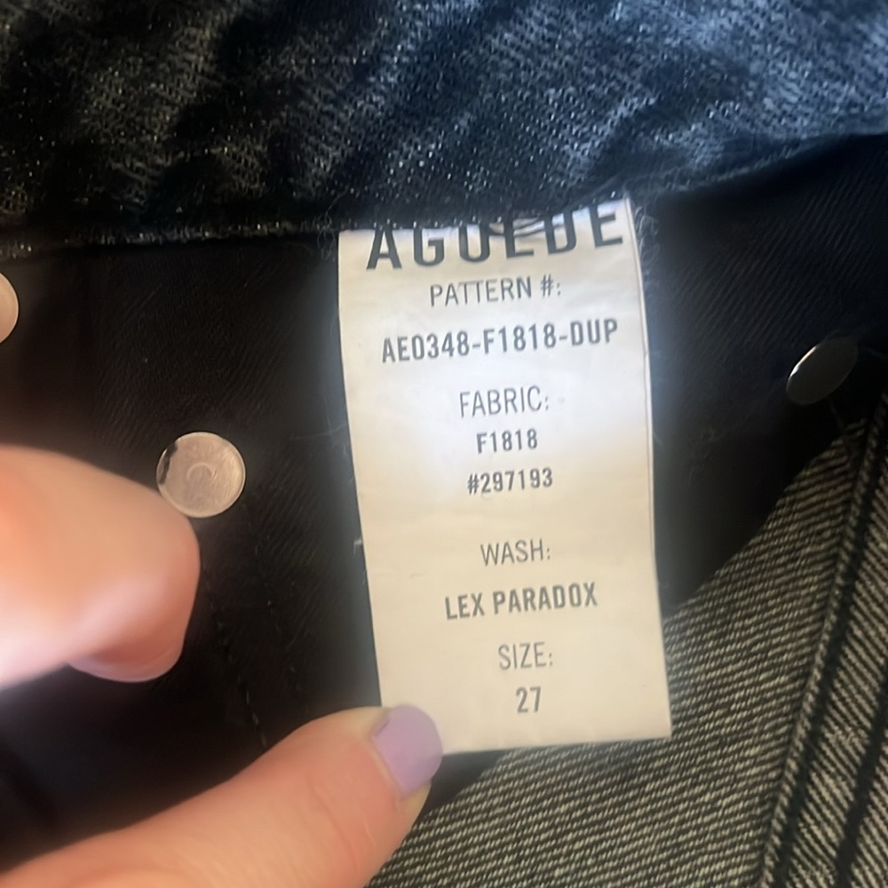 Agolde Echo‎ Taper Jean Flip Waistband Zephyr Wash Black Size 27 NWT - Picture 12 of 13